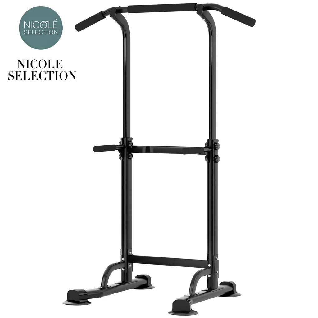 Nicole Selection Power Tower Ultimate Home Gym - Adjustable Pull up Bar, Dip Station, Push up Bars for Full Body Workout. Supports 330 LBS with Heavy Duty Steel & H-Shaped Base, Perfect for Men & Women, the Perfect Gift! Multi-Function