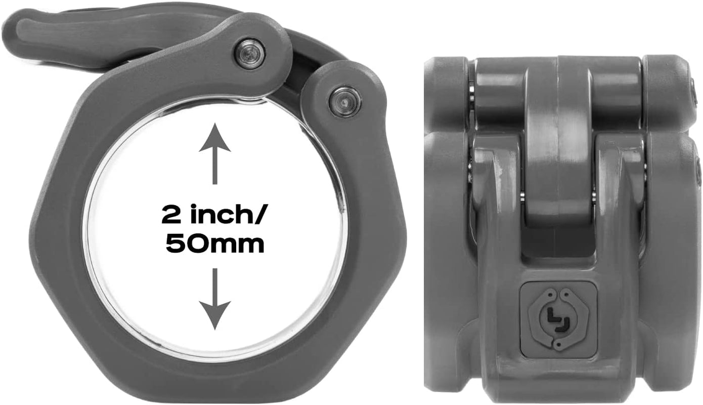 HEX Olympic Barbell Clamps 2 Pcs – Heavy Duty Bar Clamps for 2” & 50Mm Olympic Bars – Secure Weight Bar Clamps for Strength Training & Home Gym Accessories – Blue
