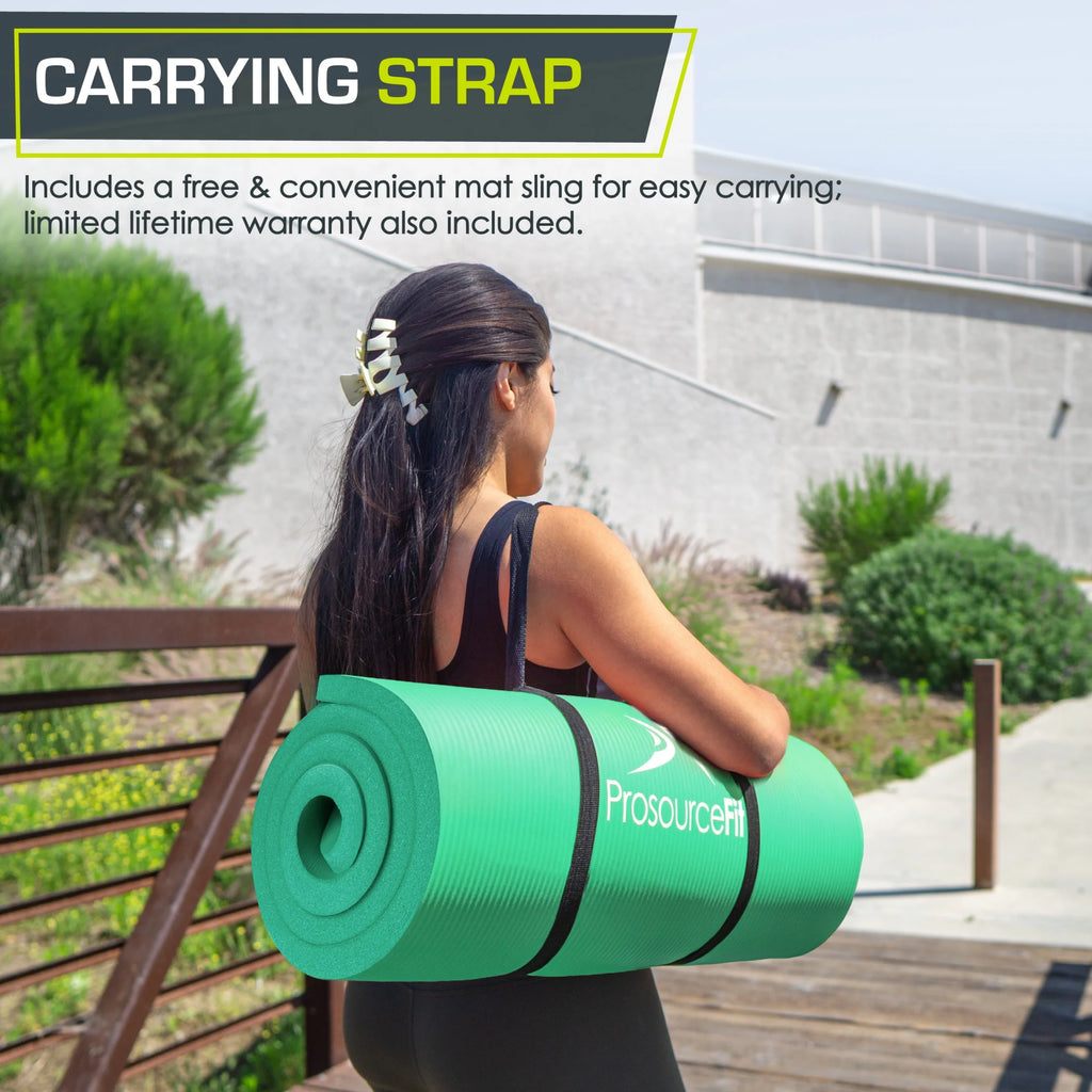 Premium Extra Thick Yoga and Pilates Mat - Available in 1/2-Inch and 1-Inch Thickness for Enhanced Fitness Support