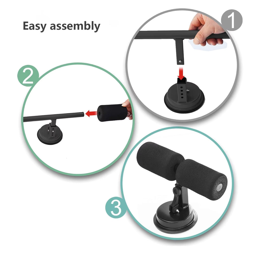 Suction Cup Sit-Up Assistance Device, Portable Abdominal Workout Trainer for Home Use with Non-Slip Base