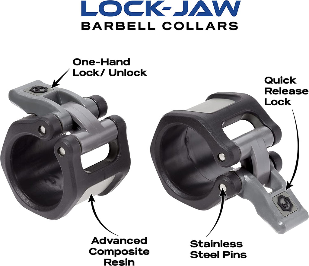 HEX Olympic Barbell Clamps 2 Pcs – Heavy Duty Bar Clamps for 2” & 50Mm Olympic Bars – Secure Weight Bar Clamps for Strength Training & Home Gym Accessories – Blue