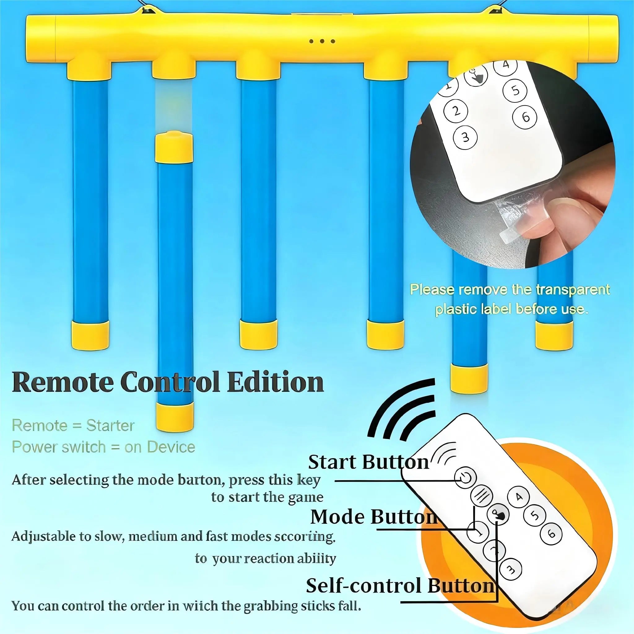 Catching Sticks Reflex Training Game - Adjustable Speed Challenge for Reaction Improvement