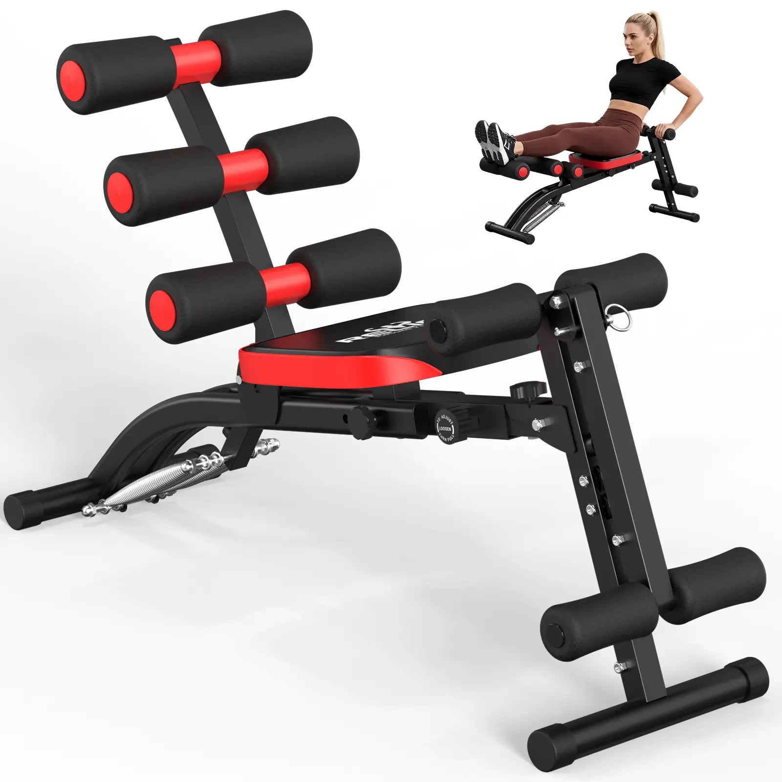 6-In-1 Relife Sports Foldable Workout Bench| Press Weight Bench | 300LBS Capacity | Full Body Home Gym for Abs, Legs & Core | Adjustable & Space-Saving Summervibes