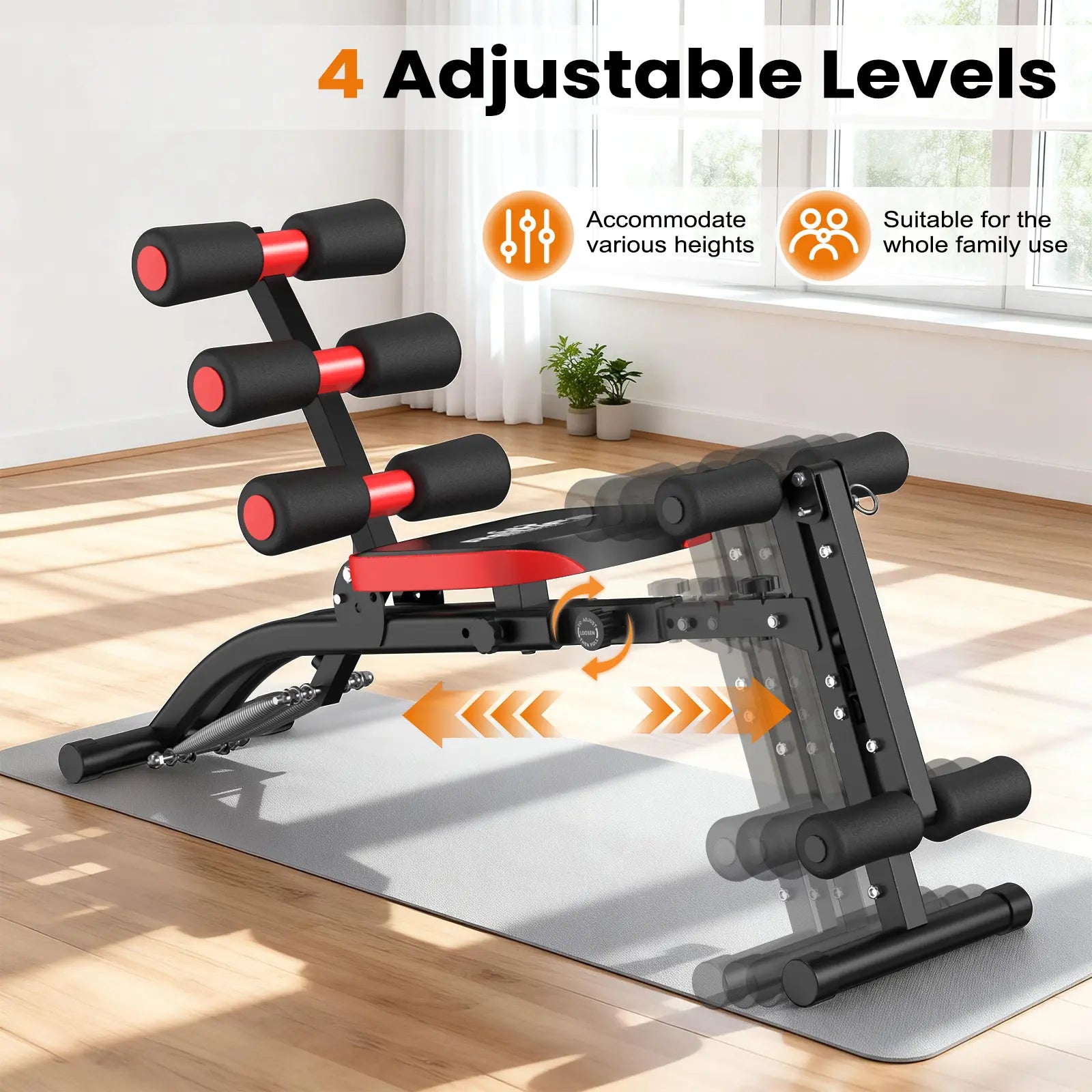 6-In-1 Relife Sports Foldable Workout Bench| Press Weight Bench | 300LBS Capacity | Full Body Home Gym for Abs, Legs & Core | Adjustable & Space-Saving Summervibes