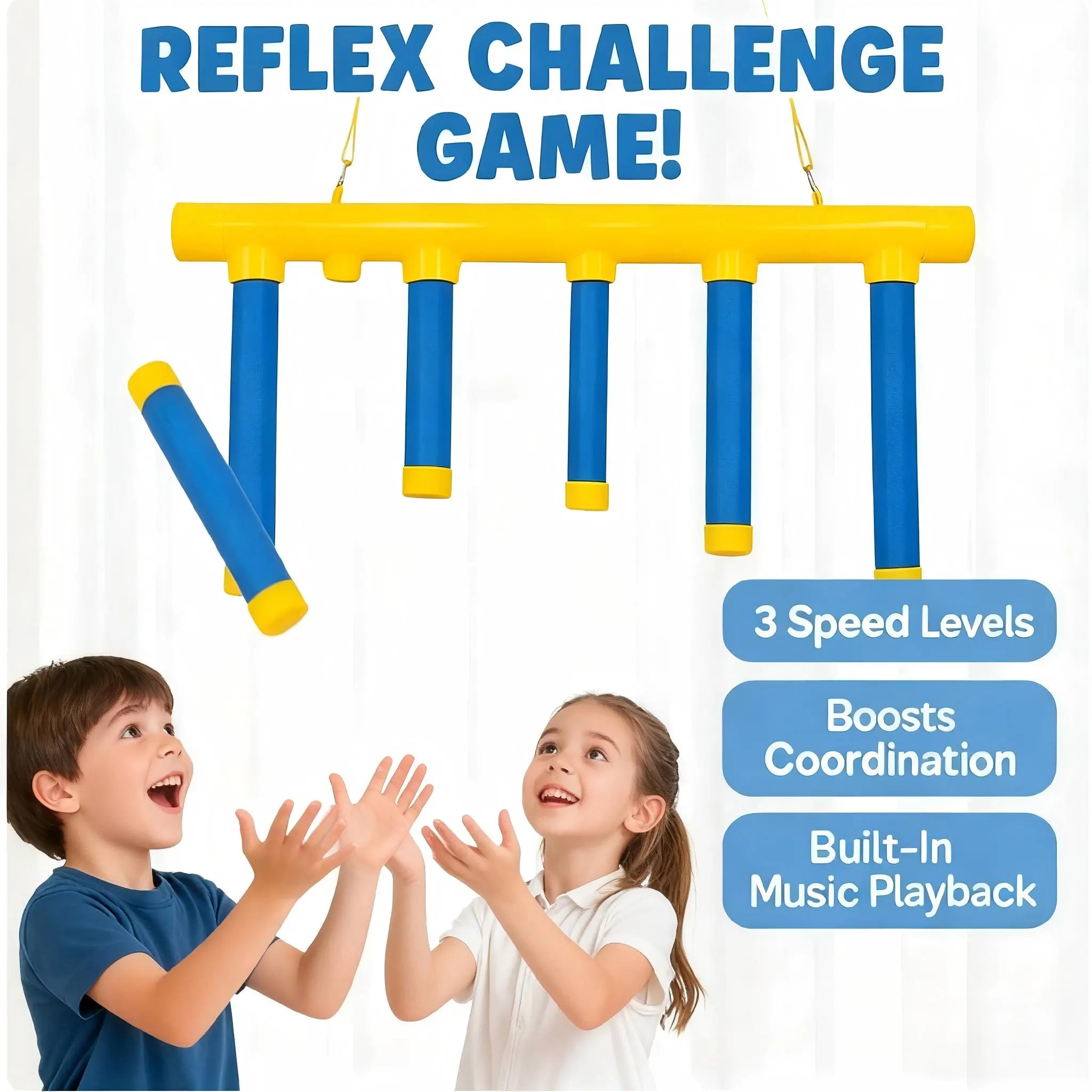 Catching Sticks Reflex Training Game - Adjustable Speed Challenge for Reaction Improvement