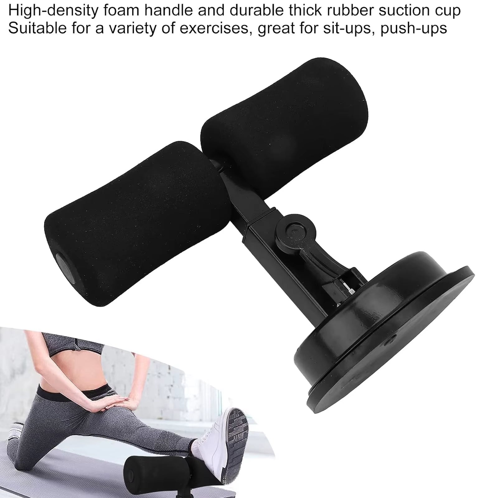 Suction Cup Sit-Up Assistance Device, Portable Abdominal Workout Trainer for Home Use with Non-Slip Base