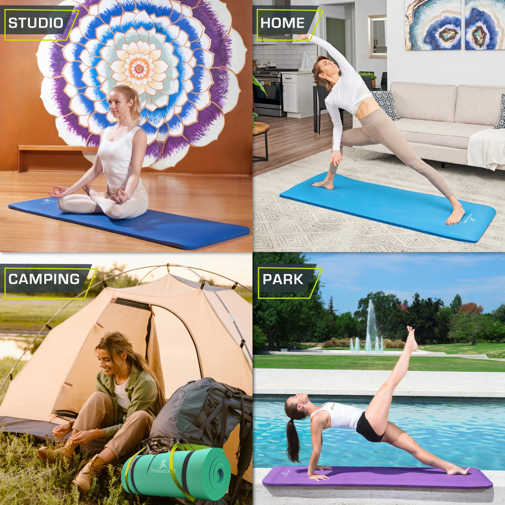 Premium Extra Thick Yoga and Pilates Mat - Available in 1/2-Inch and 1-Inch Thickness for Enhanced Fitness Support