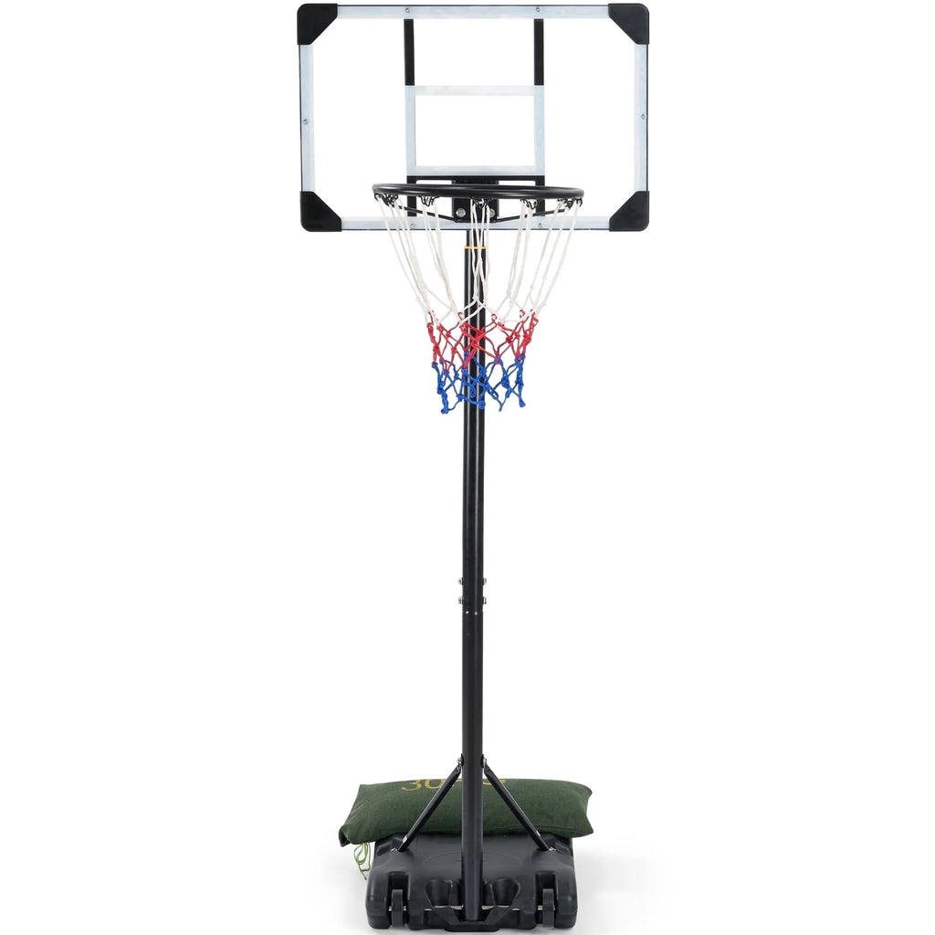 Height Adjustable 28-Inch Basketball Hoop System for Indoor and Outdoor Use, Ranging from 5.1 to 7 Feet, Suitable for All Ages