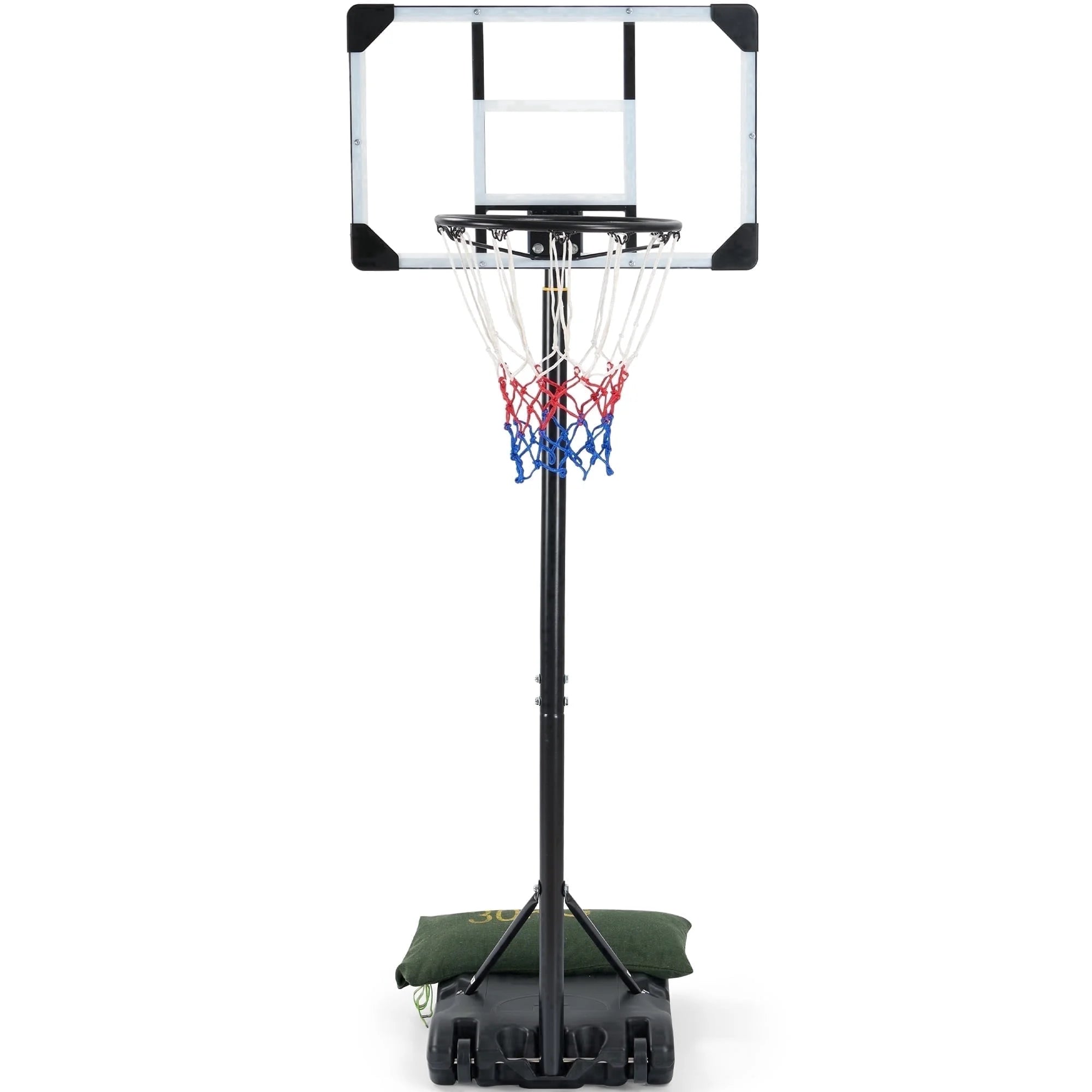 Height Adjustable 28-Inch Basketball Hoop System for Indoor and Outdoor Use, Ranging from 5.1 to 7 Feet, Suitable for All Ages