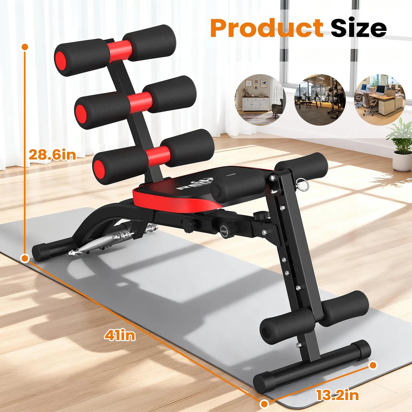 6-In-1 Relife Sports Foldable Workout Bench| Press Weight Bench | 300LBS Capacity | Full Body Home Gym for Abs, Legs & Core | Adjustable & Space-Saving Summervibes