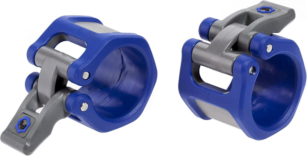 HEX Olympic Barbell Clamps 2 Pcs – Heavy Duty Bar Clamps for 2” & 50Mm Olympic Bars – Secure Weight Bar Clamps for Strength Training & Home Gym Accessories – Blue