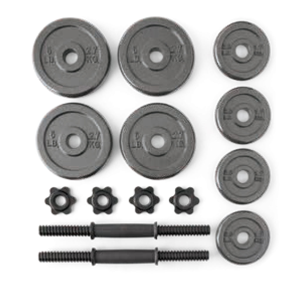Adjustable Cast Iron Dumbbell Set, 40 lbs