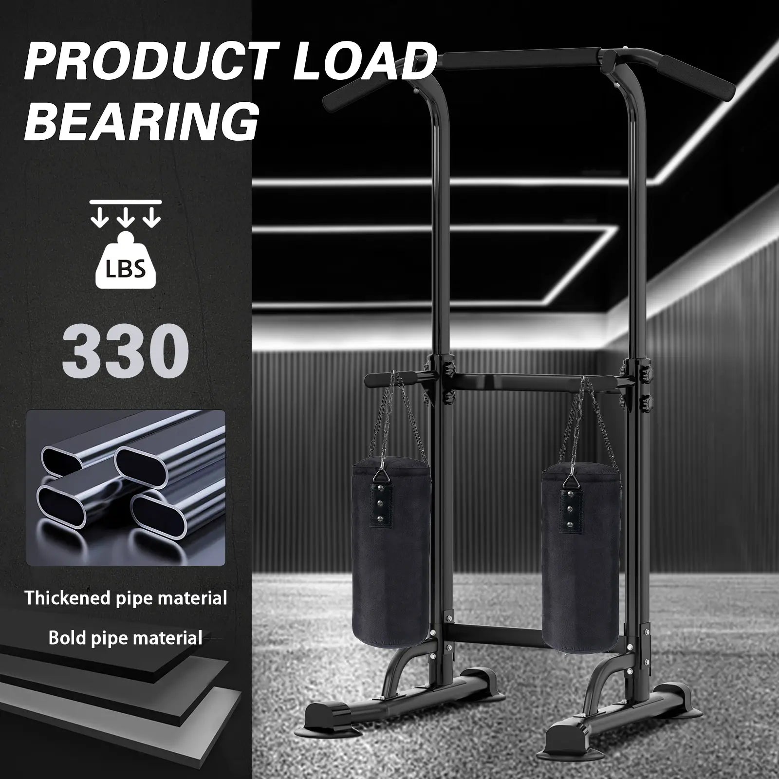 Nicole Selection Power Tower Ultimate Home Gym - Adjustable Pull up Bar, Dip Station, Push up Bars for Full Body Workout. Supports 330 LBS with Heavy Duty Steel & H-Shaped Base, Perfect for Men & Women, the Perfect Gift! Multi-Function
