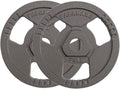 Weight Plates 2-Inch Olympic Grip Plate Sets for Strength and Conditioning Workouts and Weightlifting (25 LB, Pair)