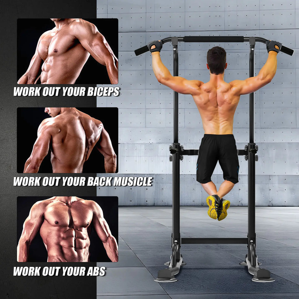 Nicole Selection Power Tower Ultimate Home Gym - Adjustable Pull up Bar, Dip Station, Push up Bars for Full Body Workout. Supports 330 LBS with Heavy Duty Steel & H-Shaped Base, Perfect for Men & Women, the Perfect Gift! Multi-Function
