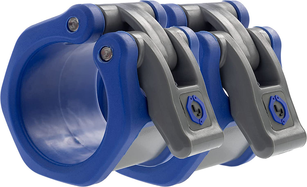HEX Olympic Barbell Clamps 2 Pcs – Heavy Duty Bar Clamps for 2” & 50Mm Olympic Bars – Secure Weight Bar Clamps for Strength Training & Home Gym Accessories – Blue