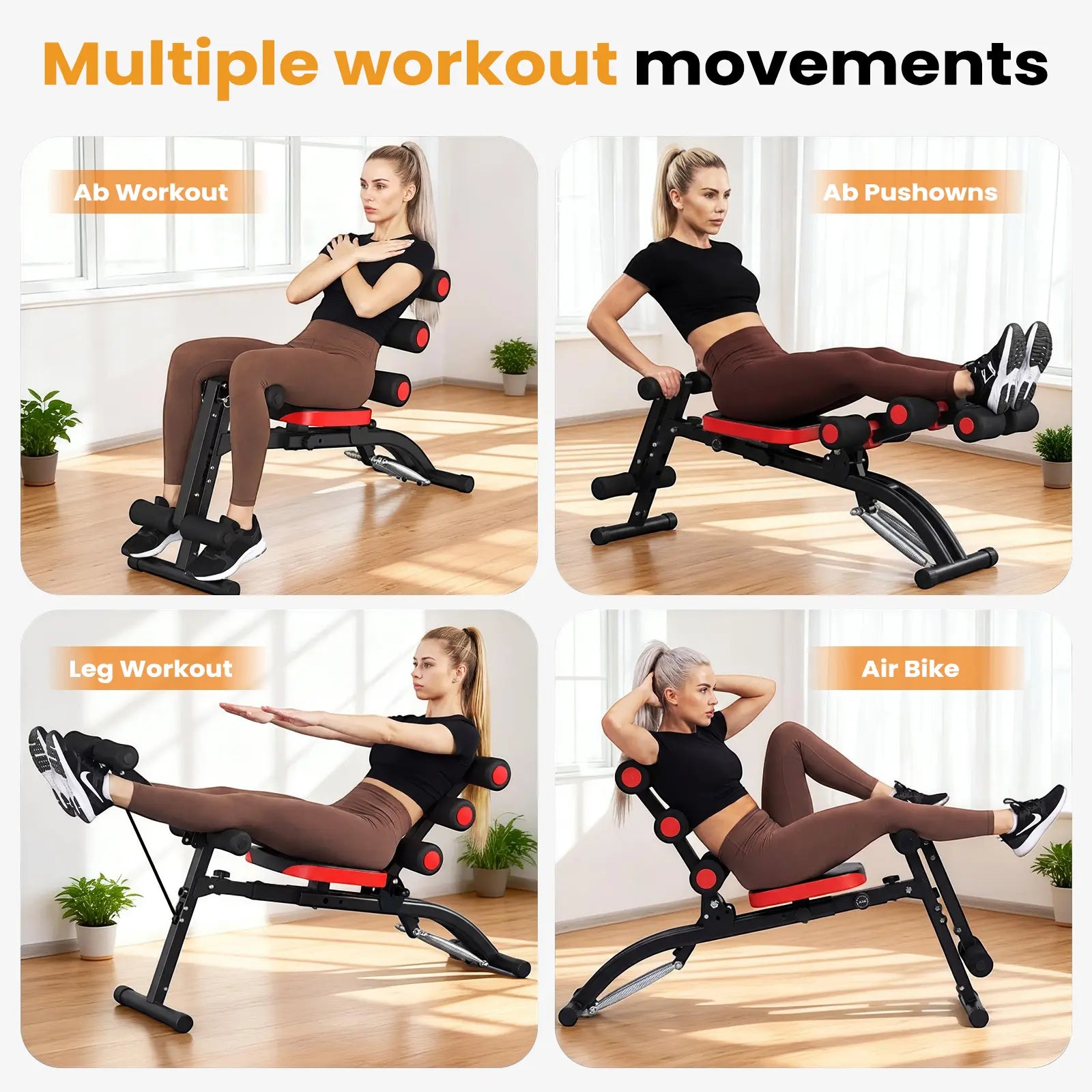 6-In-1 Relife Sports Foldable Workout Bench| Press Weight Bench | 300LBS Capacity | Full Body Home Gym for Abs, Legs & Core | Adjustable & Space-Saving Summervibes