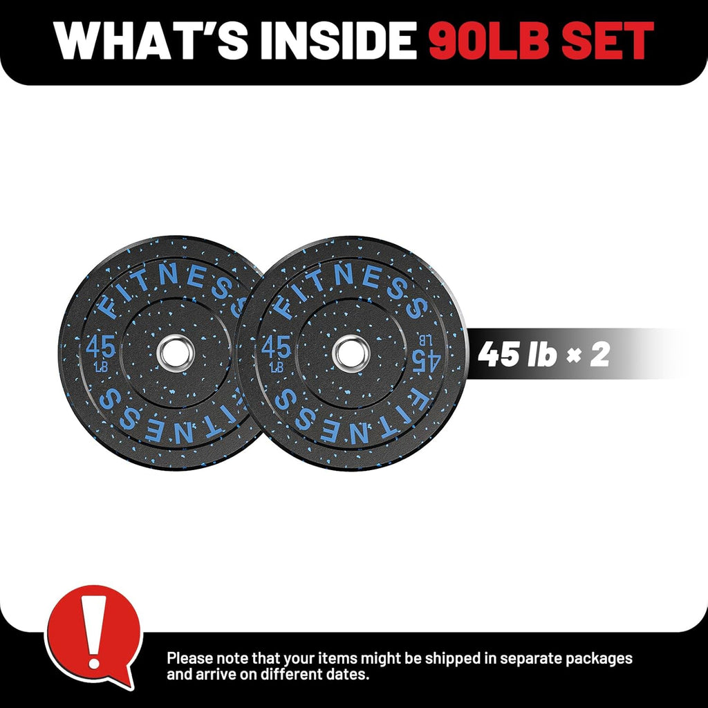 Weight Plates, 2-Inch Weights Plates Set, Floor Protective Rubber Weight Plates, 10-600Lbs Bumper Plates for Barbell Strength Training & Weightlifting (Single/Pair/Full Set)