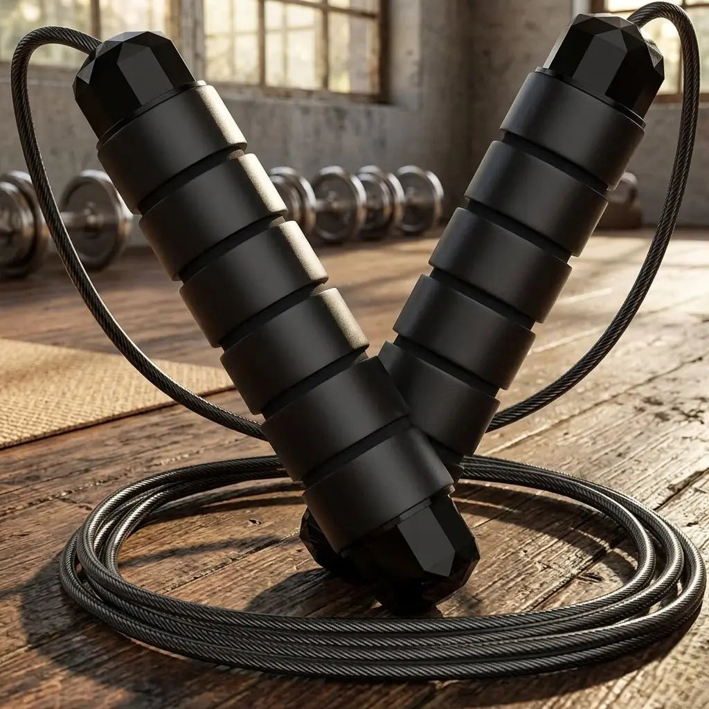 Adjustable Speed Jump Rope with Ball Bearings – Tangle-Free Steel Cable Jumping Rope for Men Women Foam Handles Home Gym Exercise, Multiple Colors
