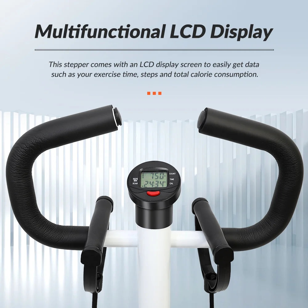 Mini Stair Stepper with Resistance Bands and Handlebar for Full Body Fitness Training - Dual Functionality, 220 lbs Weight Capacity