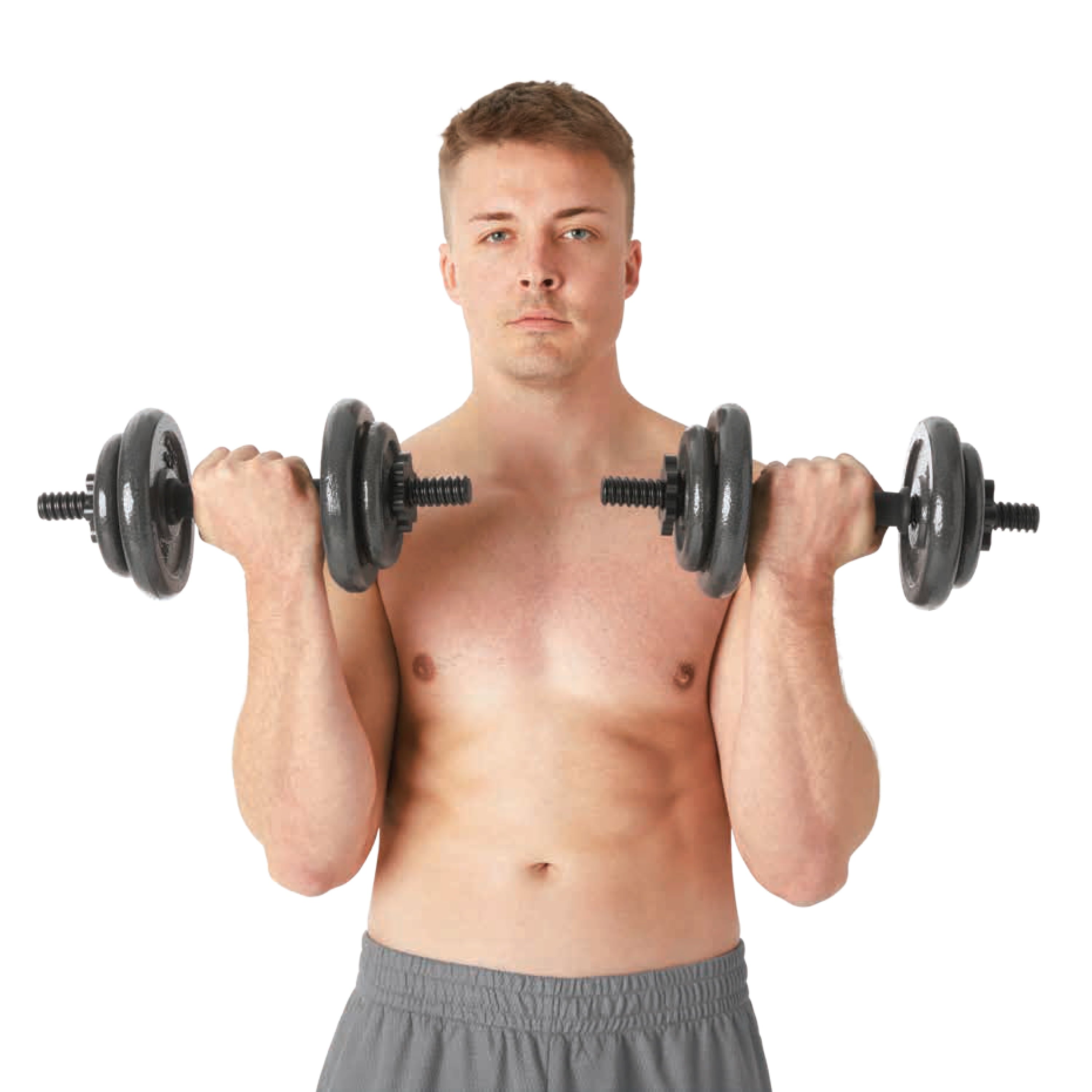 Adjustable Cast Iron Dumbbell Set, 40 lbs